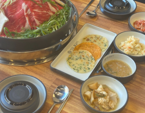 장현연말모임 청담물갈비 장현점 샤브고기가 맛있어요